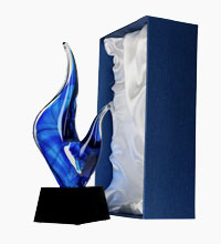 Statuetka szklana - dekoracja szklana Droppix GS-100-27, GS100-27, statuetka formowana hutniczo
