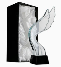Statuetka szklana - szkło szlifowane Angellus C049, statuetka ręcznie szlifowana