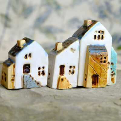ceramiczne miniaturowe domki - zestaw 07